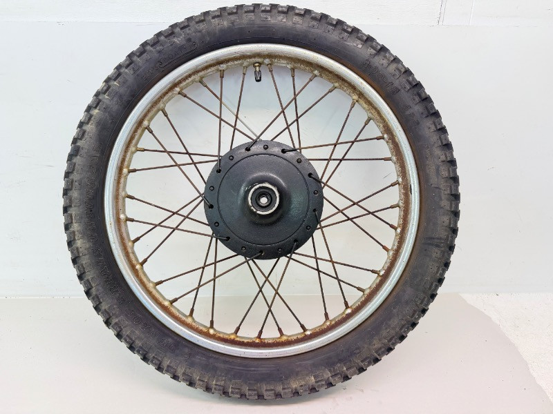 1971-1973 Kawasaki F6 Enduro 125 Front Dunlop Tire 3.00x18 and OEM
